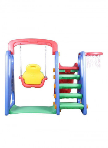 3-In-1 Slide and Swing With Basketball Ring 165x 170x 125centimeter