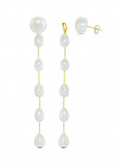 18 Karat Solid Yellow Gold 7 mm Pearls Detachable Earrings
