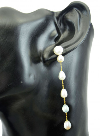 18 Karat Solid Yellow Gold 7 mm Pearls Detachable Earrings