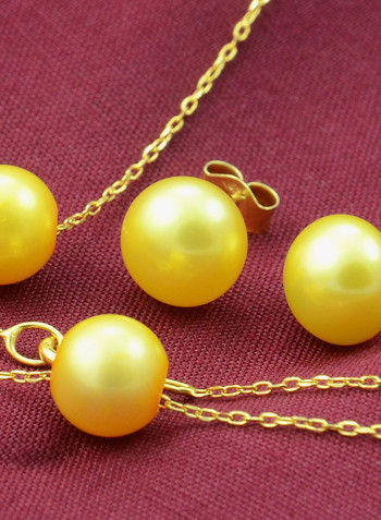 3-Piece 10K Gold Pearl Jewellery Set