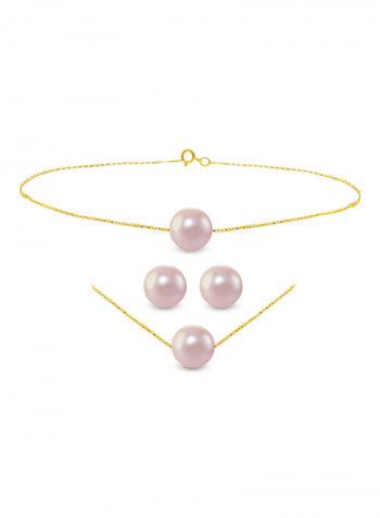 3-Piece 10K Gold Pearl Jewellery Set