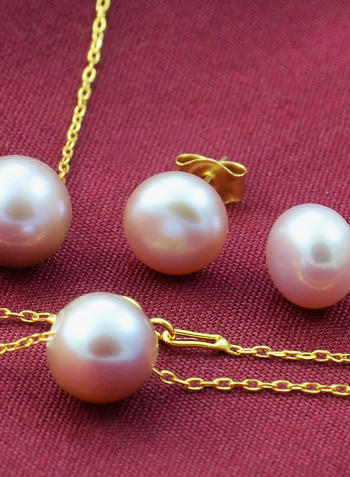 3-Piece 10K Gold Pearl Jewellery Set