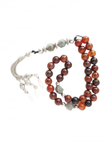 Natural Carnelian, Labradorite Prayer Beads متعدد الألوان