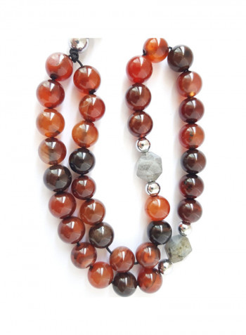 Natural Carnelian, Labradorite Prayer Beads متعدد الألوان
