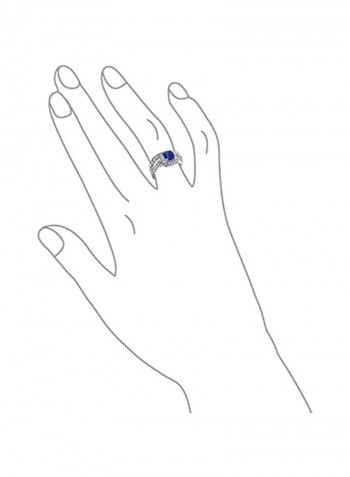 Sterling Silver Cubic Zirconia Studded Ring Set
