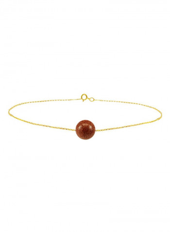 10 Karat Gold Sunstone Chain Bracelet