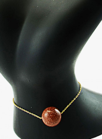 10 Karat Gold Sunstone Chain Bracelet
