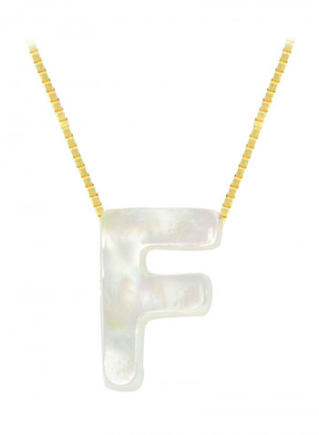 18K Gold F Letter Pearl Strand Bracelet