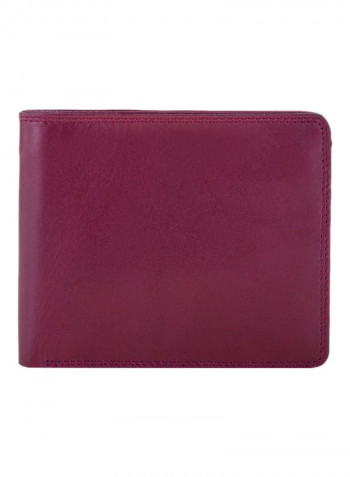 RFID Leather Wallet With Coin Pocket Plum