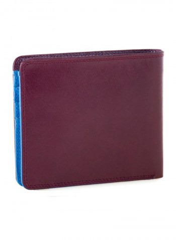RFID Leather Wallet With Coin Pocket Plum