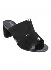 High Heel Wedge Sandals أسود