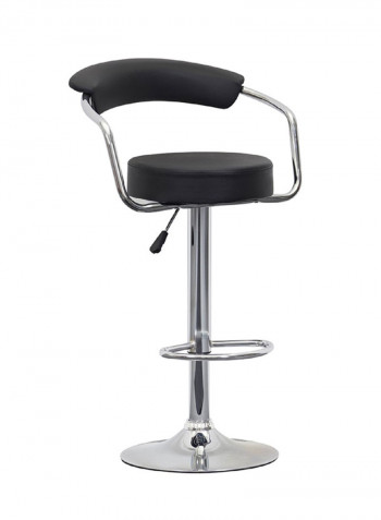 Pack Of 2 Multi Purpose High Stool Black/Silver 64centimeter