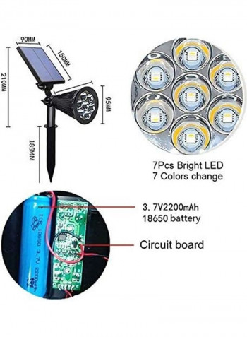 Pack of 4 Waterproof Outdoor Solar Spot Light Black/White