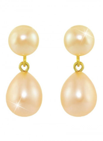 18 Karat Gold Pearl Dangle Earrings