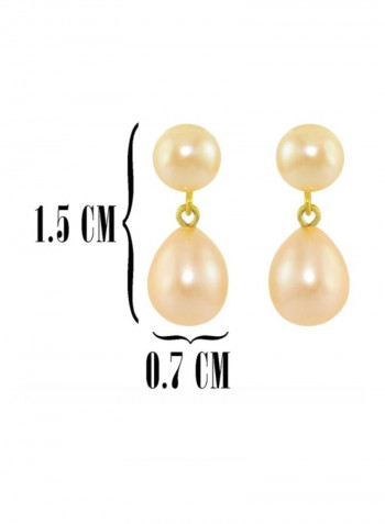 18 Karat Gold Pearl Dangle Earrings