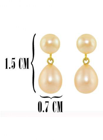 18 Karat Gold Pearl Dangle Earrings