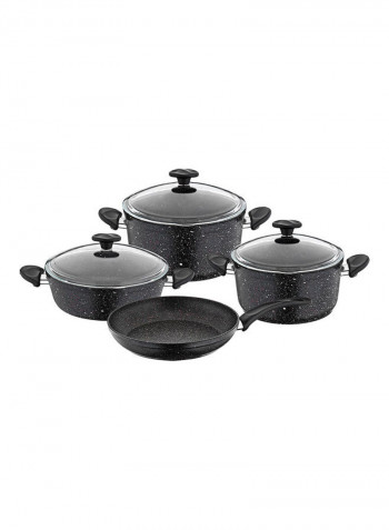 7-Piece Wilma Cooking Set Black Casserole 1x24cm Casserole 1x20cm Flat Casserole 1x26cm Maxi Fry Pan 1x26cmcm