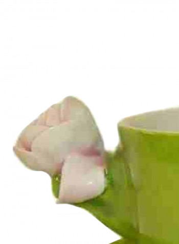 Coffee Cup With Rose And Saucer Acid Green Lilac 5X12cm