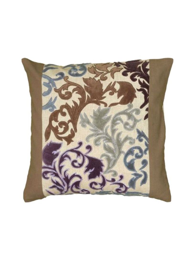 Embroided Decorative Pillow Khaki/Beige/Brown 18x18inch