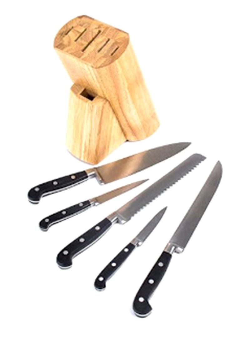 Fully Forged Knife Block With Knife Beige