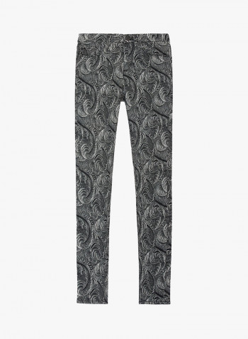 Paisley Skinny Jeans Grey