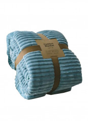European Style Double Layers Bed Blanket Cotton Blue 150x200centimeter