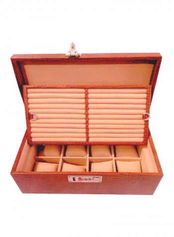 8-Grid Leather Watch Box With Ring Holder Tray