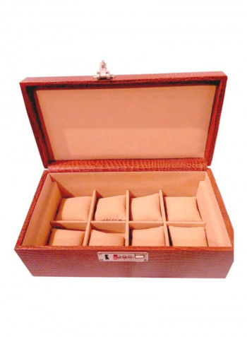 8-Grid Leather Watch Box With Ring Holder Tray
