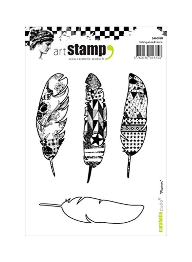 Feathers Stamp Set Black/White