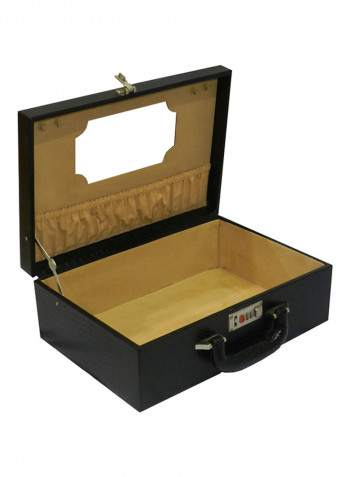 Leather Perfume Storage Box Black 14.3x5inch