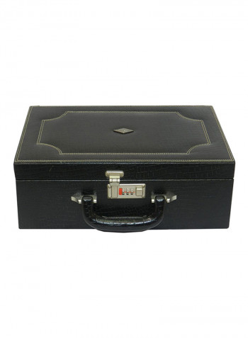 Leather Perfume Storage Box Black 14.3x5inch