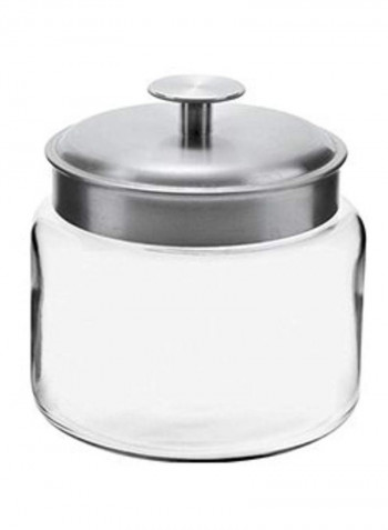 Montana Jar With Metal Cover Clear/Silver 6x6x6inch