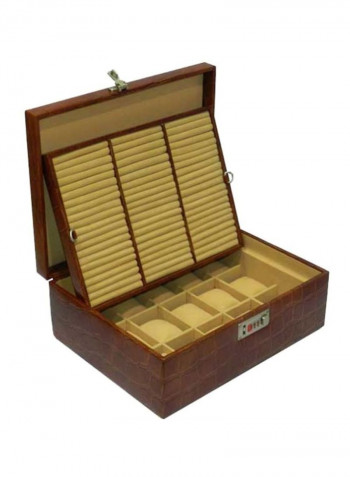 15-Grid Leather Watch Organizer Box