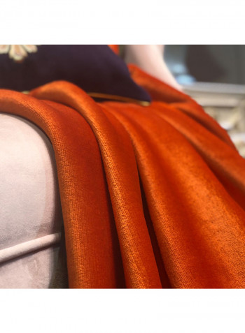 Carriage Pattern Comfy Throw Blanket Cotton Orange 150x200centimeter