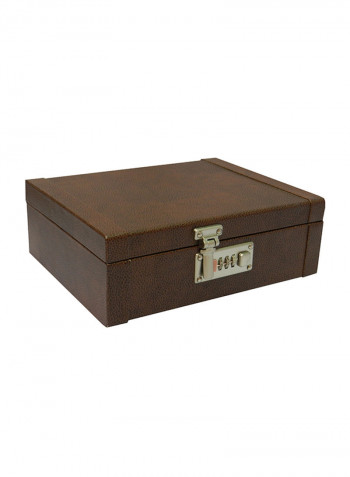 Designer Faux Leather  With Ring  And Cufflink Jewelry Storage Box Organizer