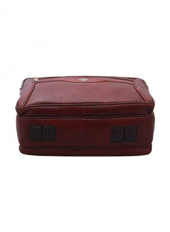 Leather Multipurpose Zipper Messenger Bag Brown