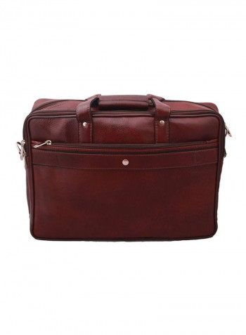 Leather Multipurpose Zipper Messenger Bag Brown