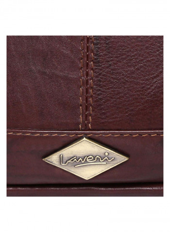 Leather Stitch Detailed Crossbody Bag Brown