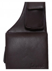 Leather Stitch Detailed Crossbody Bag Brown