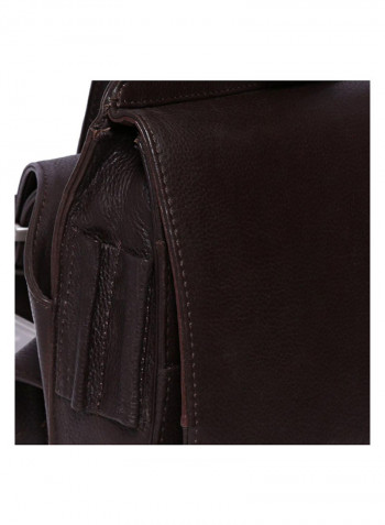 Leather Stitch Detailed Crossbody Bag Brown