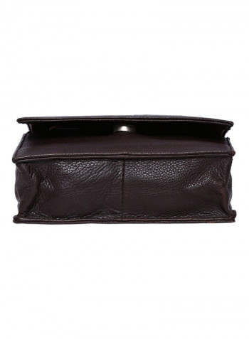 Leather Stitch Detailed Crossbody Bag Brown