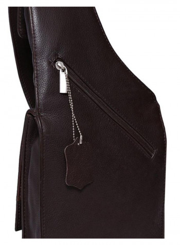 Leather Stitch Detailed Crossbody Bag Brown
