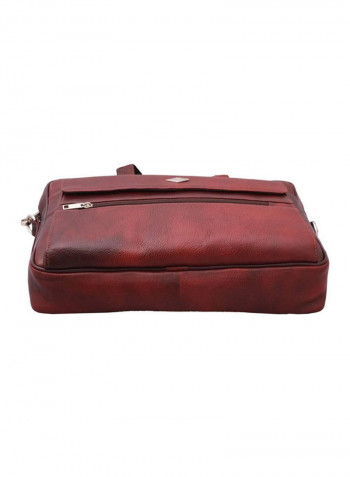 Leather Multipurpose Zipper Messenger Bag Brown