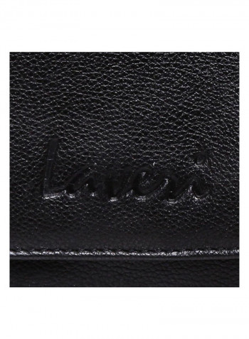 Leather Stitch Detailed Crossbody Bag Black