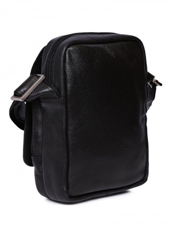 Leather Stitch Detailed Crossbody Bag Black
