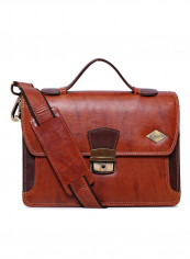 Stitch Detailed Messenger Bag Brown