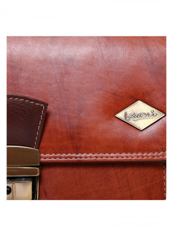 Stitch Detailed Messenger Bag Brown