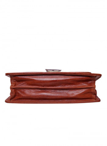 Stitch Detailed Messenger Bag Brown