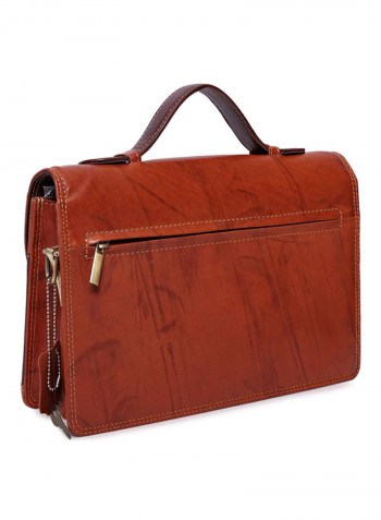 Stitch Detailed Messenger Bag Brown