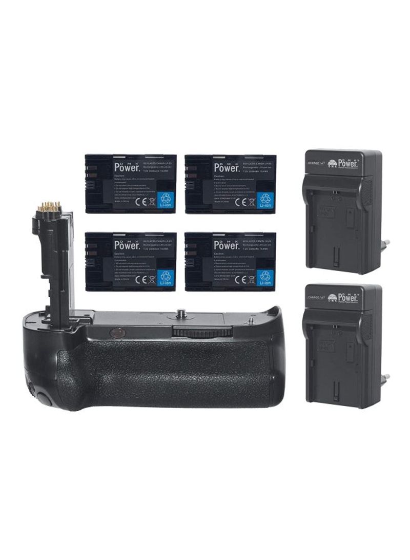 8-Piece Battery Grip Kit For Canon Black